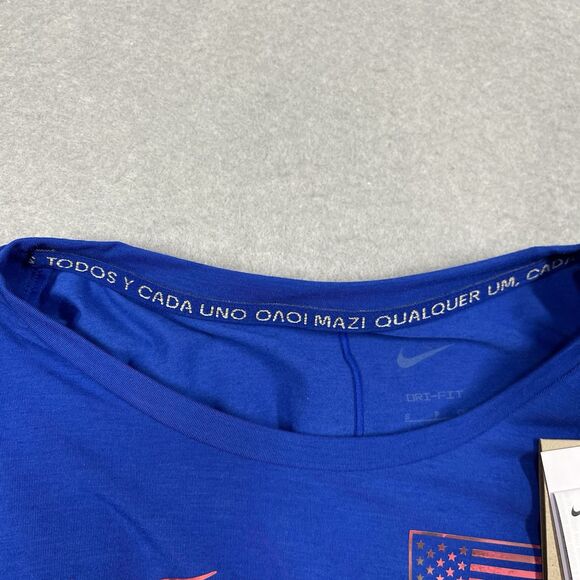 Nike Team USA Olympic Womens Shirt Small Blue Slim Fit Tee Dri-FIT UPF 40+ - Picture 11 of 12